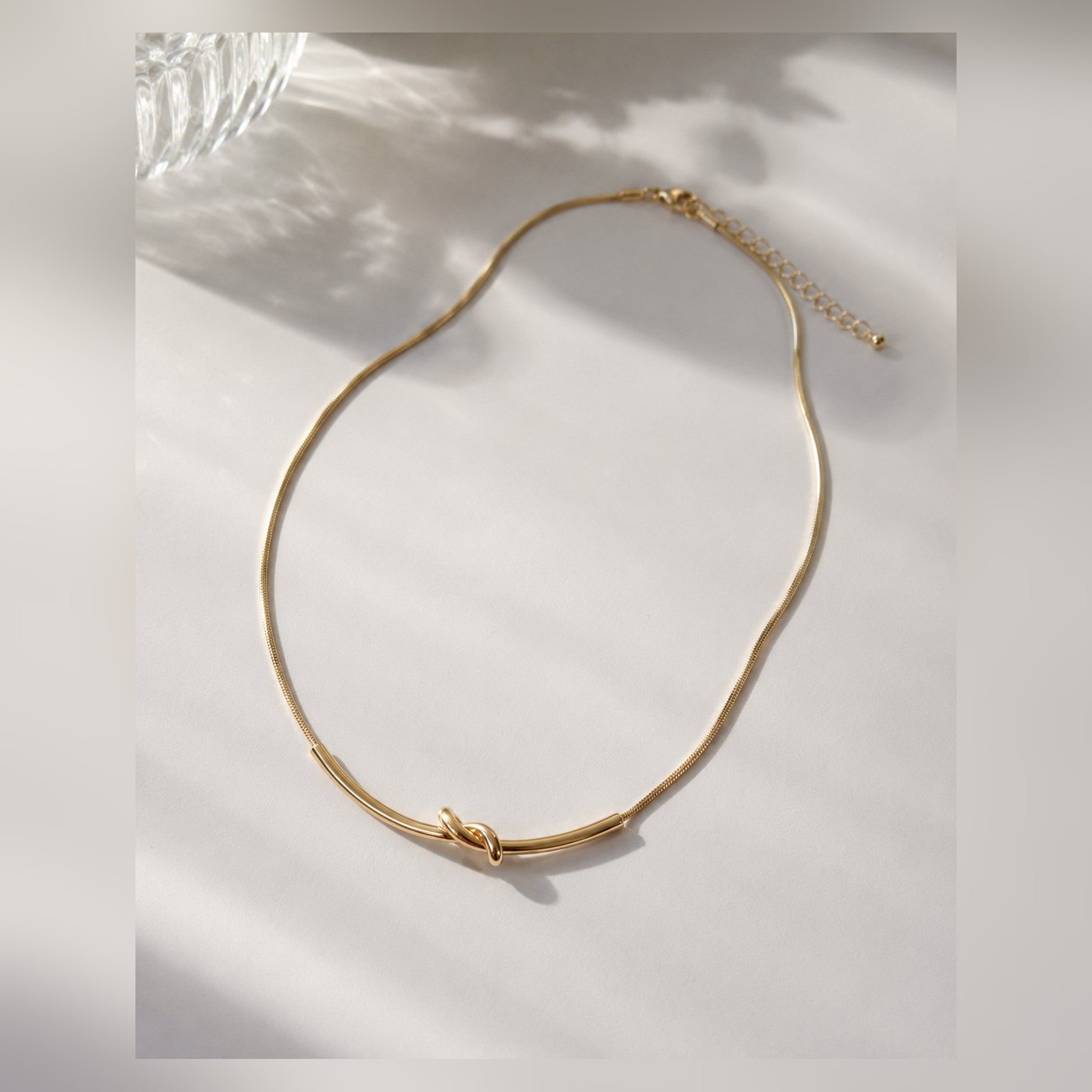 Gold Knot Pendant Necklace — Minimalist Stainless Steel