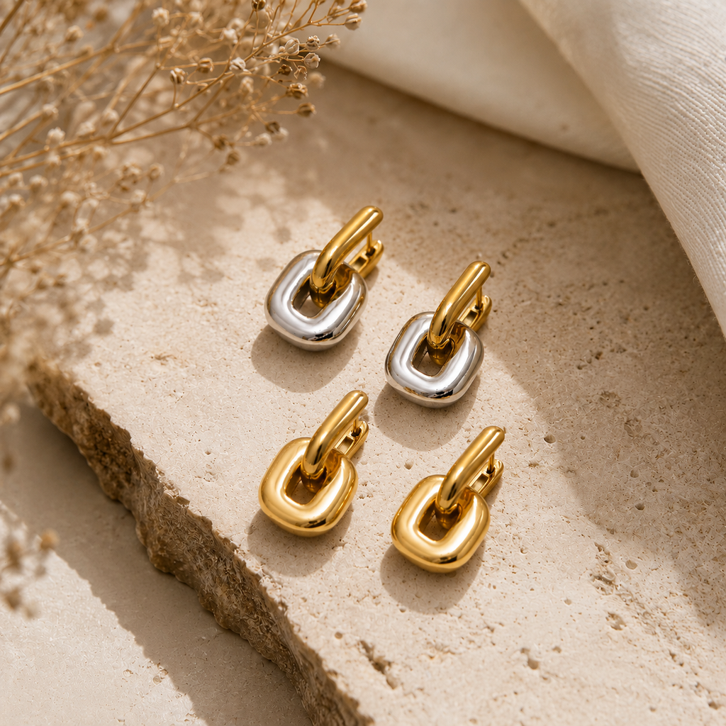 Chunky Chain Link Drop Earrings