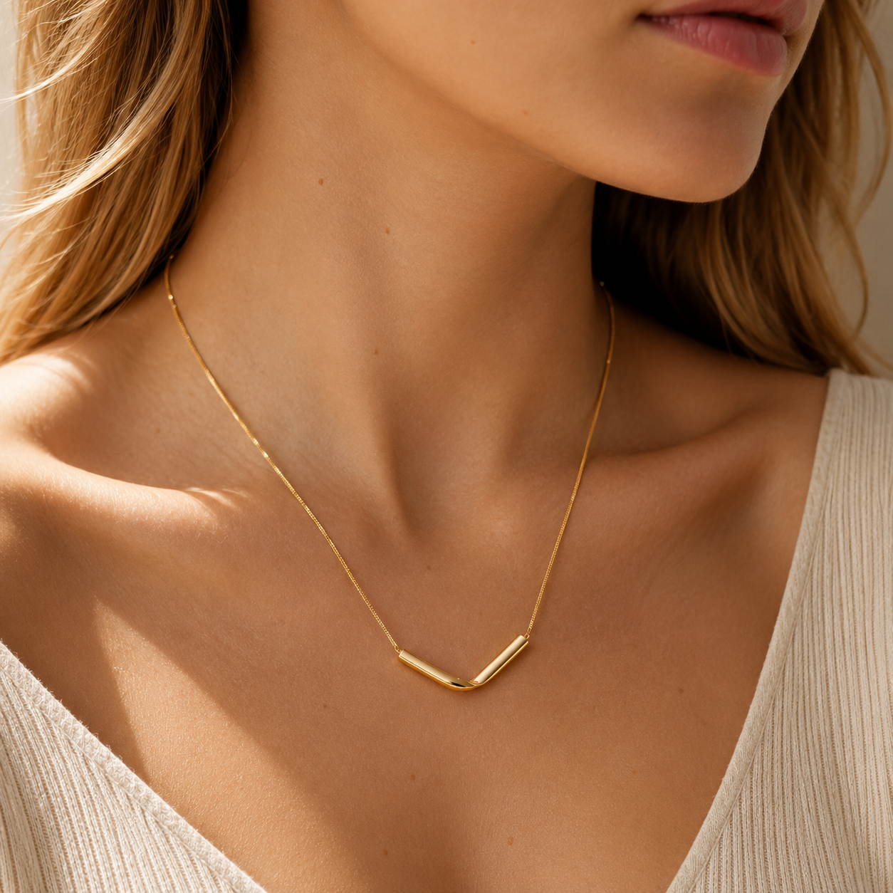 Knot Twist Gold Necklace – Sculptural Snake Chain