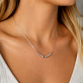Apex Silver V-Bar Necklace – Minimalist Snake Chain