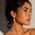 Helix Spiral Drop Earrings – Brushed Teardrop (Gold)